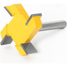 Resim Geeksen 8 MM Shank 4 Kenar T Tipi Yiv Açma Kesici Ahşap Gravür Makinesi 