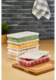 Resim Multi Box 5 Li Set Saklama Kabı Seti - Dondurucu & Mikrodalga Uyumlu Krem 