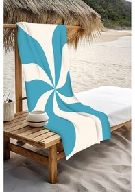 Resim Dijital Baskı Plaj Deniz Havlusu Soyut Desenli Peştamal Hvl0225 Renkli 