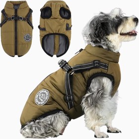Resim Savlot Kışlık Su Geçirmez Köpek Montu - Mercan Kırmızı / 5XL 