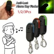 Resim 3'lü paketli Gelişmiş Anahtar Bulucu Alarmı Panik Düdüğü ve LED Işık ile, Ultra Duyarlı Kayıp Karşıtı Anahtarlık Bulucu, Dayanıklı ABS Malzeme, Karışık Renkler 
