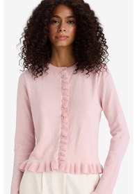 Resim Defacto Regular Fit Bisiklet Yaka Hırka F7163ax25hspn189 Pembe 