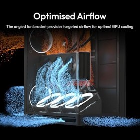 Resim HAVN HS 420 VGPU Siyah Çift Odalı ATX Bilgisayar Kasası | PCIe 5.0 Dikey GPU Kiti, 11 x 140 mm Fan ve 3 x 420 mm Radyatör Braketi, Kolay Kablo Yönetimi, Temperli Cam, Hub 