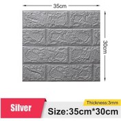 Resim Gümüş 1/5/10 Adet 35 30cm Köpük 3d Üç Boyutlu Duvar Kağıdı Çarpışma Önleyici Esnek Ambalaj Dekoratif Su Geçirmez Duvar Kağıdı 1pcs 35 30cm 