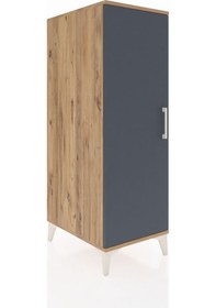 Resim Kronos Dolap 2 Raflı Tek Kapaklı 44x59x134 Çam-antrasit Çam 