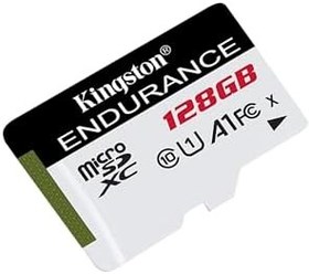 Resim Kingston High-Endurance 128GB microSD Hafıza Kartı, Güvenlik ve Araç Kameraları İçin 95MB/s-45MB/s Okuma ve Yazma UHS-1 SDCE/128GB, Siyah/Beyaz 