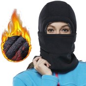 Resim Kadınlar ve Erkekler için Kışlık Balaclava Polar Kapüşonlu Kayak Maskesi, Soğuk Hava için Termal Yüz Kapağı Şapka Atkı, Kalın Kış Spor 