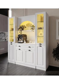 Resim Guneystore Armoni Black Maxi Kahve Köşesi Komple Mdf Beyaz 