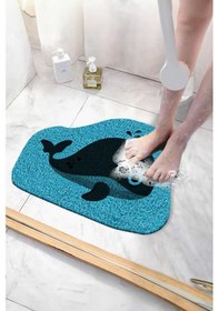Resim Balina Banyo Paspası Kaymayan Paspas Su Emici Islak Zemin Duşa Kabin Kivircik Paspas 40x60 Cm Mavi 
