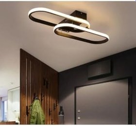 Resim Fer Avize Feraye Modern Tasarım Siyah Renk Beyaz Ledli Cafe - Mutfak - Salon 2 Li Led Avize 