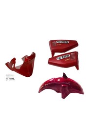 Resim bardakcı bike Cg Kırmızı Üçlü Set (Sakal-Çamurluk-Yankapak) 