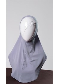 Resim Hürrem Bone Gri Pratik Hazır Geçmeli Genç Tesettür Bone Sandy Kumaş Düz Hijab 2312 15 Gri 