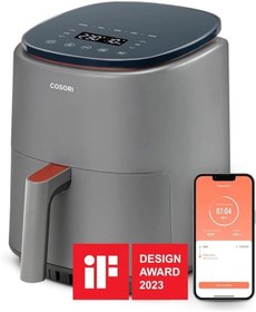 Resim AyrStore Air Fryer (Sıcak Hava Fritözü), 3.8 Litre Gri, 1500 W, 7 Özelleştirme Fonksiyonu, 75 - 230°C 