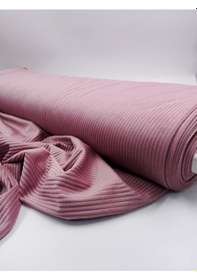 Resim Çizgili Kadife Kumaş Pembe 