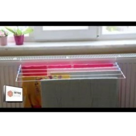 Resim 60CM Duvara Montajlı Pratik Çamaşır Kurutmalığı, Beyaz 