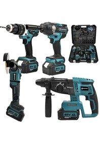 Resim Prohummer PH277 Profesyonel 21V 2AH Akülü 4'lü Set - Somun Sökme + Vidalama Matkap + Kırıcı Delici Hilti + Avuç Taşlama 