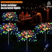 Resim 4 adet Dış Mekan Güneş Enerjili LED Havai Fişek Işık, Ticari Aydınlatma Cihazları, 8 Modlu Dış Mekan Bahçe Işık, Manzaralı Alanlar, Avlular, Kafeler, Eğlence Partileri, Mahalleler, Kamp ve Sevgililer Günü ve Noel için Dekorasyon için Uygundur (240/320 LED). 