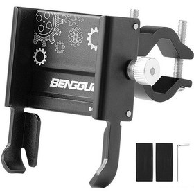 Resim Reedark Alüminyum Bisiklet-motosiklet Telefon Tutucu 360 Döner - Sürüşte Navigasyon Ve İletişim İçin Siyah Siyah 