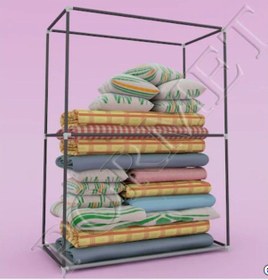 Resim Sepet38 Yorgan Hurcu Metal Profil Borulu Kullanışlı Hurç Bez Dolap - Gri 