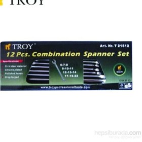 Resim Troy 21512 Kombine Anahtar Takımı - 12 Parça (6-22Mm) 