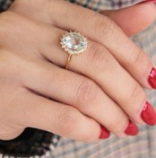 Resim Aquamarin Taşlı 14 Ayar Altın Yüzük 14YZ978 