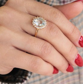 Resim Aquamarin Taşlı 14 Ayar Altın Yüzük 14YZ978 