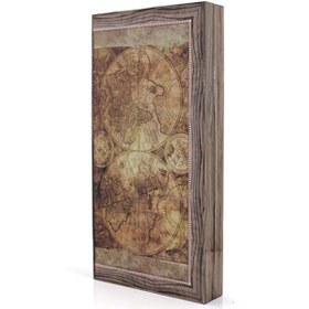 Resim Cartographia Özel Tasarım Haritalı Tavla 