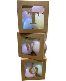 Resim Şeffaf Kutu Two Yazılı Harf Kraft 25 Cm 