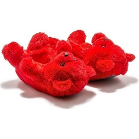 Resim Twigy Teddy Kadın Hayvanlı Panduf Kırmızı 36/41 AA0665 Kırmızı 