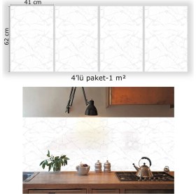 Resim Tink Kendinden Yapışkanlı Silver Desenli Pvc Panel 41X62 cm (4 Ad 