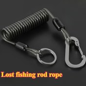 Resim 78.74In/2M Paslanmaz Çelik Tel Missed Hand Rope Yüksek Kaliteli Teleskopik Halat Tekne Balıkçılık Luya Kayıp El Halatı Otomatik Geri Tepme Güçlendirilmiş Kalınlaştırılmış Halat, Hafif ve Dayanıklı PE Balıkçılık Çubuğu Güvenlik Seti, Geri Çekilebilir Sarma Tokası ve Kayış ile 