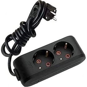 Resim Multi-Let Siyah Ikili Priz Top Kablolu Çarpma Karşıtı 3 mt 