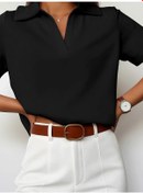 Resim Galala Siyah Yakalı Temel Polo Bluz 227443149 Siyah 