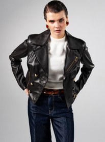 Resim Valmenti Kadın Hakiki Deri Kahverengi Blazer Ceket VLM4866 - L 