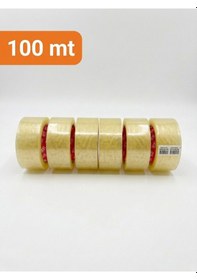 Resim Oneplus1 Şeffaf Güçlü Yapıştırıcılı Koli Bandı 45 Mm X 100 Mt 6'lı Paket 