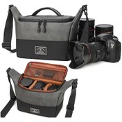 Resim Sones Pu Deri Omuz Crossbody Fotoğraf Çantası Slr Kamera Çantası Lens Saklama Çantası Kahverengi 