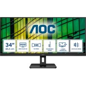 Resim Aoc U34E2M/BK 34" 4ms, 100hz, 2k Wide Quad Hd, 2xhdmı, Dp, 3,5mm Kulaklık, Va Panel Monitör 