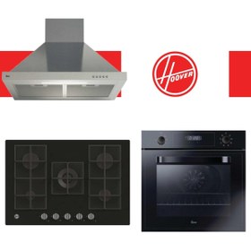 Resim Hoover Verossa Ankastre Set ( HOT3051BI/E Siyah Fırın + HVG74K3B 75 cm Ocak + HCH6MXTK inox) 