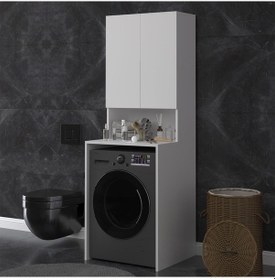 Resim Banyo Dolabı Bd-01 Beyaz Beyaz 