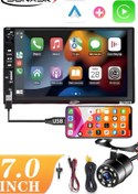 Resim Sunask Sn-9900bt Carplay Li Ekranlı Oto Teyp 7 Inç Double Teyp Park Kamerası Bluetooth Mp5 Mp3 Çift Usb 