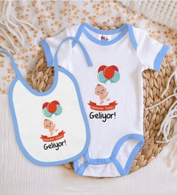 Resim Bk Kids Mekanın Sahibi Geliyor Tasarımlı Mavi Bebek Body Zıbın Ve Çok Renkli 