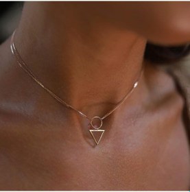 Resim Üçgen Choker Kolye 