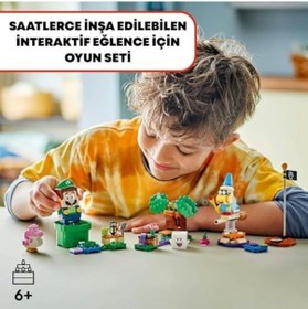 Resim Super Mario İnteraktif Luigi İle Maceralar 71440-6 Yaş Ve Üzeri Çocuklar İçin Koleksiyonluk Yaratıcı Nintendo Oyuncak Yapım Seti 210 Parça 