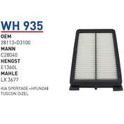 Resim WUNDER WH935 HAVA FİLTRESİ - KİA SPORTAGE -HYUNDAI TUSCON DİZEL 