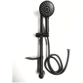 Resim Siyah Sürgülü Mix Paslanmaz Duş Seti Lüks Alfa Seri Siyah 