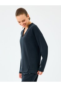 Resim Skechers W Soft Touch V Neck Asymmetric Sweatshirt Kadın Siyah Sweatshirt S2520064-3817 Siyah 