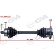 Resim Komple Aks Sag Passat 4 1.9 Tdi 1996-2000 Absli (45Dis) (502Mm) 504651629 
