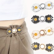 Resim 2 çift Kot Elbise Düğmesi, DIY Pantolon Klipsi Bel Sıkılaştırıcı Düğmeler, DIY Dikiş Ayarlanabilir Bel Tokası Moda Sahte İnci Çiçek Ayarlanabilir Toka Giyim Aksesuarları 
