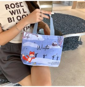 Resim Foxval Fermuarlı Küçük Alışveriş Çantası 283880412 Açık Mavi 