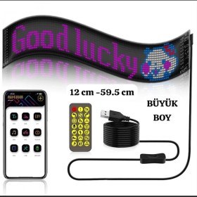 Resim LED Ekran Matrix Panel Cama Yapışan En Büyük Boy 16X96 LED Sayısı Araba Yazısı 12CM-59.5CM 